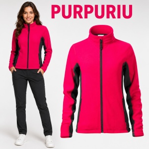 Jacheta Bluza Fleece Dama cu Fermoar Malfini, 220 g/m², Antipilling, Croiala Cambrata, XS-3XL, 9 Culori - Img 16