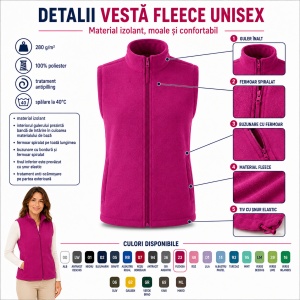 Jachetă Damă Unisex Polar Fleece cu Fermoar Malfini Next 518 – 280 g/m² - Img 3