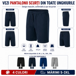 Pantaloni Scurți Bărbați Casual, Lejeri din Bumbac cu Talie Elastică – Comfy 611 - Img 9