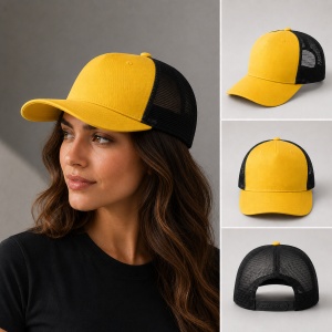 Șapcă Trucker Unisex, Damă, Reglabilă, cu Plasă – 100% Bumbac, 5 Panouri, Cozoroc Curbat - Img 10