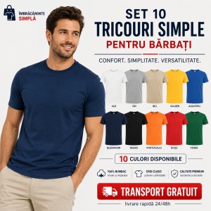 Set 10 tricouri bărbați Malfini, 100% bumbac, regular fit, guler rotund, mărimi S 3XL, 10 culori incluse TRANSPOT - Img 10