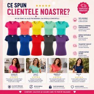 Set 10 tricouri simple dama din bumbac 100%, Elegant casual cu decolteu femei, culori diferite 122 - Img 8