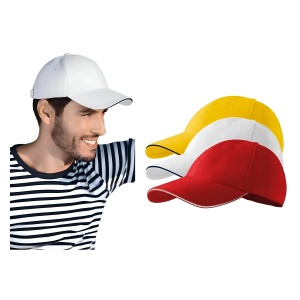 Set 3 Sepci Bărbat cu dunga pe cozoroc Alb Rosu Galben
