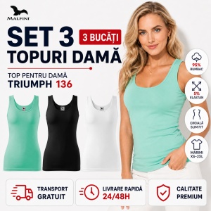 Set 3 Topuri Damă Malfini Triumph 136 – Verde Mentă, Negru și Alb - Img 9