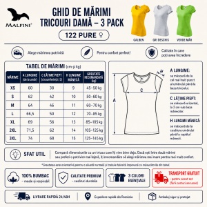 Set 3 Tricouri Damă 100% Bumbac – Elegant Casual cu Decolteu, Galben, Gri și Verde Măr | Transport Gratuit | Model 122 - Img 3