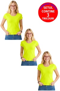 Set 3 tricouri Dama Bumbac Simplu Casual Elegant lejer, tricou decoltat femeie, Dama - Img 25