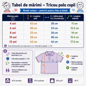 Set 3 tricouri Polo Copii - Violet din bumbac pentru copii Pique Polo Violet - Img 4
