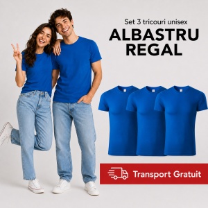 Set 3 tricouri unisex damă și bărbat, 100% bumbac, aceeași culoare, 22 nuanțe disponibile - Img 17