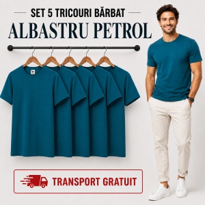 Set 5 tricouri bărbat Malfini Basic Clasic, 100% bumbac, regular fit, 48 culori, mărimi XS–5XL - Img 13
