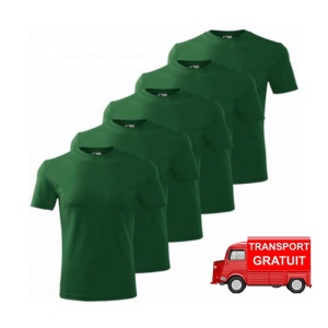 Set 5 tricouri clasice Verde, barbatesti din bumbac 100%, clasice pentru barbati 132
