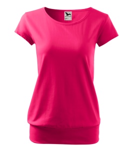 Set 5 tricouri dama din bumbac 100%, cu banda aplicata jos elegant casual pentru femei 120 - Rosu Lavanda Roz Alb Albastru - Img 11