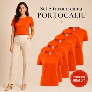 Set 5 tricouri damă simple casual | din bumbac 100%, slim fit XS - 2XL - Img 20
