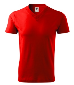 Set 5 tricouri guler tip V simple unisex, bumbac 100%, Alb, Negru, Albastru Marin, Rosu, Albastru- 102 - Img 3