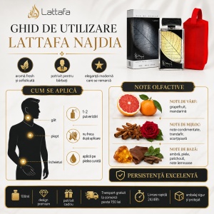 Set parfum Lattafa Najdia 100ml, parfum Arabesc, Barbati, Gentuta cosmetice - Img 5