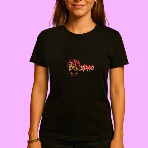 Tricou 2Pac cartoon red dreads, muzica RAP, Dama | Barbat | Copii, Culoare Negru