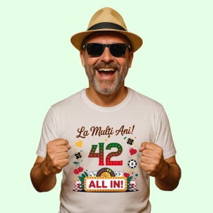 Tricou 42 ani, Cadou Aniversare sarbatorit,