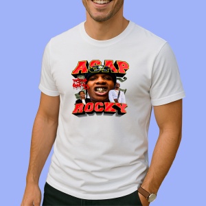 Tricou A$AP Rocky - Gold Teeth Style 2, muzica Hip-Hop / Rap, Dama | Barbat | Copii - Img 2