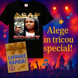 Tricou A$AP Rocky - Money Background, muzica Hip-Hop / Rap, Dama | Barbat | Copii, Culoare Negru - Img 7