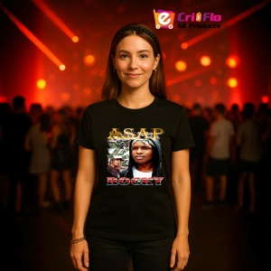 Tricou A$AP Rocky - Money Background, muzica Hip-Hop / Rap, Dama | Barbat | Copii, Culoare Negru - Img 12
