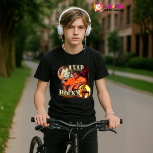 Tricou A$AP Rocky - Orange Theme, muzica Hip-Hop / Rap, Dama | Barbat | Copii, Culoare Negru - Img 9