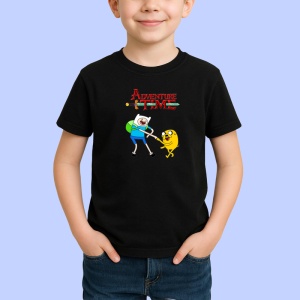 Tricou Adventure Time aventuri fantastice cu Finn si Jake in taramul Ooo, Copii | Dama | Barbat , tricou negru - Img 2