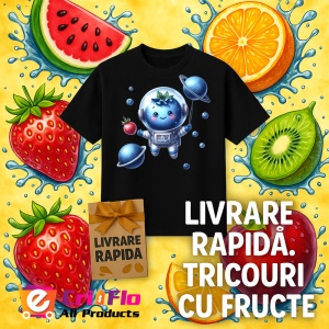 Tricou Afine amuzant de vara astronaut, Fructe, Copii | Dama, culoare negru - Img 12