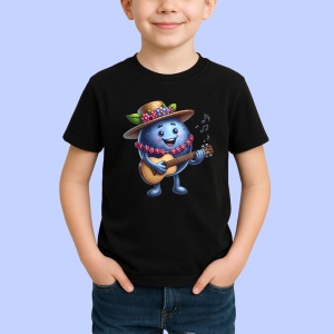 Tricou Afine amuzant de vara cantaret, Fructe, Copii | Dama, culoare negru