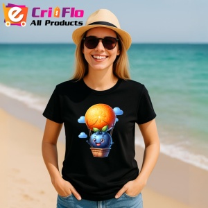 Tricou Afine amuzant de vara in balonul cu aer, Fructe, Copii | Dama, culoare negru - Img 11