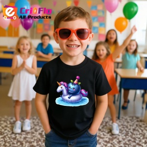 Tricou Afine amuzant de vara in poney, Fructe, Copii | Dama, culoare negru - Img 4