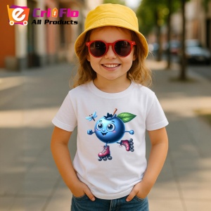 Tricou Afine amuzant de vara pe role, Fructe, Copii | Dama - Img 4