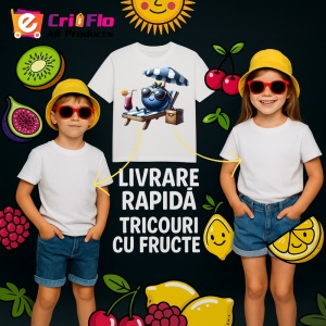 Tricou Afine amuzant de vara pe sezlong, Fructe, Copii | Dama - Img 6