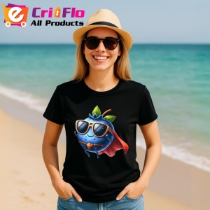 Tricou Afine amuzant de vara super erou, Fructe, Copii | Dama, culoare negru - Img 11