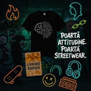 Tricou AI inteligenta artificiala nu antreneaza creierul Negru, Copii | Dama | Barbat - Img 4