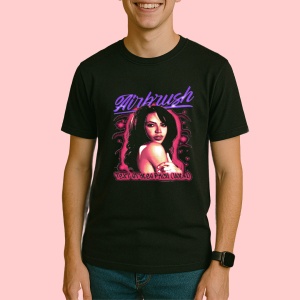 Tricou Airbrush Girl - Retro, muzica POP, Dama | Barbat | Copii, Culoare Negru