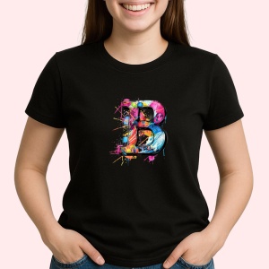 Tricou Alfabet Litera B cu graffiti, design exploziv, arta urbana, Negru, Unisex Dama si Barbat | Copii