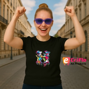 Tricou Alfabet Litera H cu graffiti, design exploziv, arta urbana, Negru, Unisex Dama si Barbat | Copii - Img 3