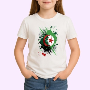 Tricou Algeria Steag Splash Art, Copii | Dama | Barbat - Img 3