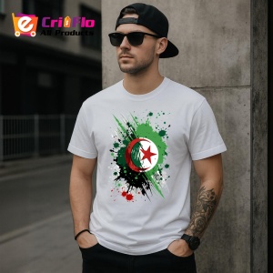 Tricou Algeria Steag Splash Art, Copii | Dama | Barbat