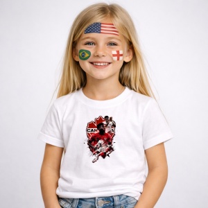 Tricou Alphonso Davies Canada World Cup Fifa 2026 V2, din bumbac 100%, tricou alb, Copii | Dama | Barbat - Img 2
