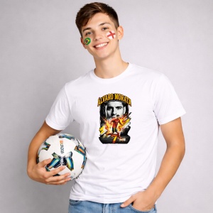 Tricou Alvaro Morata Spain World Cup Fifa 2026, din bumbac 100%, tricou alb, Copii | Dama | Barbat - Img 3