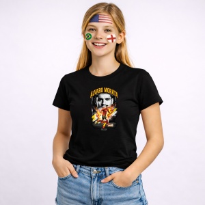 Tricou Alvaro Morata Spain World Cup Fifa 2026, din bumbac 100%, tricou negru, Copii | Dama | Barbat