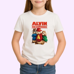 Tricou Alvin si veveritele personajele principale Alvin Simon si Theodore stau impreuna, Copii | Dama | Barbat - Img 3