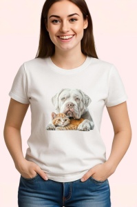 Tricou American Bulldog si pisica portocalie duo dragalas Copii | Dama | Barbat Barbat - Img 3