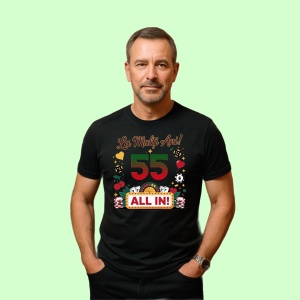 Tricou Aniversar cadou varsta 55 ani, Barbat