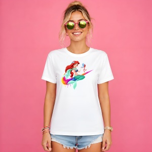 Tricou Ariel Mica Sirena Mermaid Paint Drip Urban Colorful Design, din bumbac 100% Copii | Dama | Barbat - Img 3