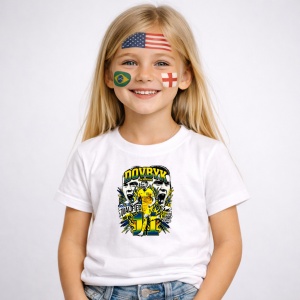 Tricou Artem Dovbyk Ukraine World Cup Fifa 2026, din bumbac 100%, tricou alb, Copii | Dama | Barbat