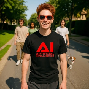 Tricou Artificial iNTELLIGENCE AI logo Negru, Copii | Dama | Barbat - Img 6