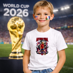 Tricou Arturo Vidal Chile World Cup Fifa 2026, din bumbac 100%, tricou alb, Copii | Dama | Barbat - Img 5