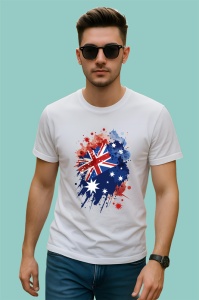 Tricou Australia Steag Splash Art, Copii | Dama | Barbat - Img 2