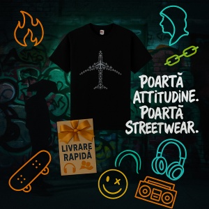 Tricou Avioane Atacand Negru, Copii | Dama | Barbat - Img 11